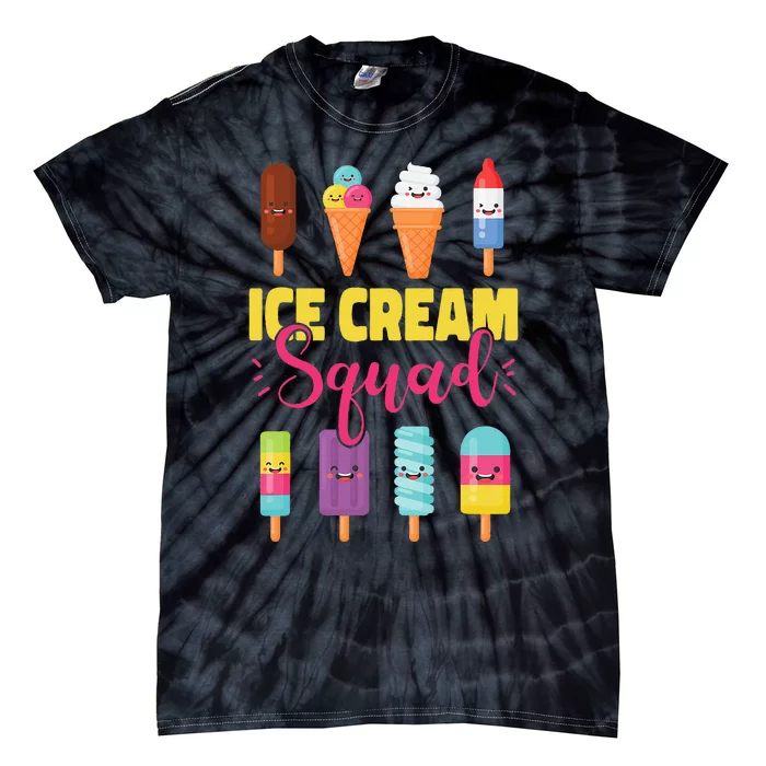 Ice Cream Team Cone Popsicle Ice Cream Squad Tie-Dye T-Shirt