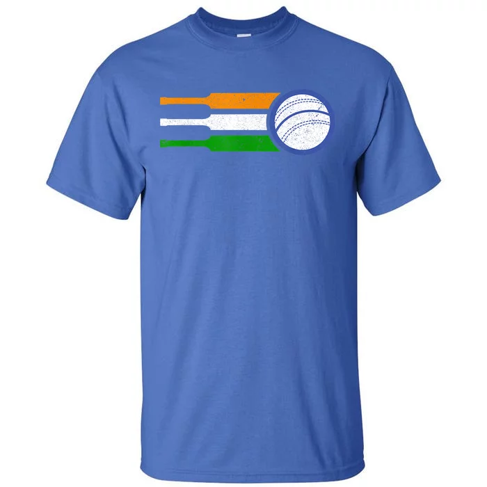 India Cricket Team Gift Indian Cricket Fan Flag Gift Tall T-Shirt