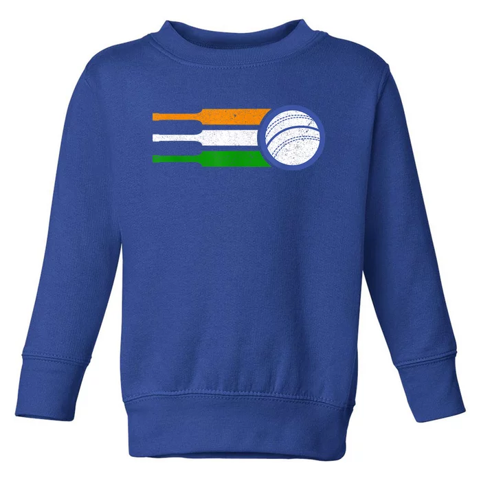 India Cricket Team Gift Indian Cricket Fan Flag Gift Toddler Sweatshirt