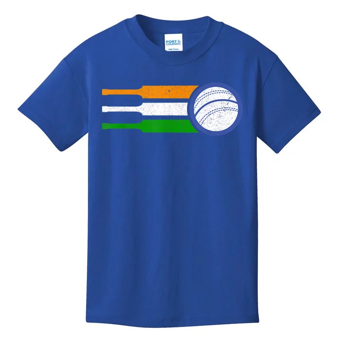 India Cricket Team Gift Indian Cricket Fan Flag Gift Kids T-Shirt