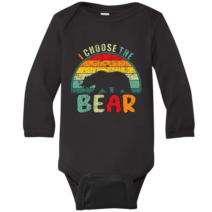 I Choose The Bear Baby Long Sleeve Bodysuit