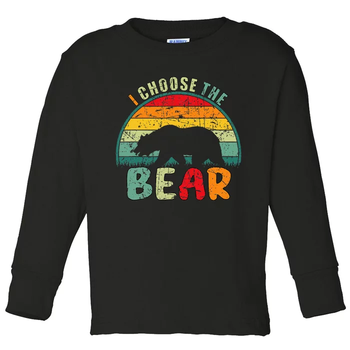 I Choose The Bear Toddler Long Sleeve Shirt