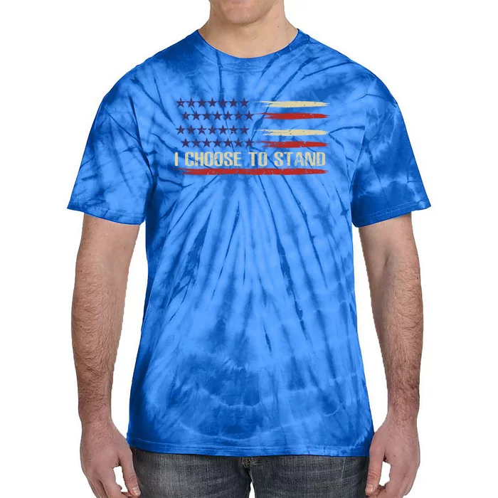 I Choose To Stand Gift Pledge Of Allegiance American Flag Gift Tie-Dye T-Shirt