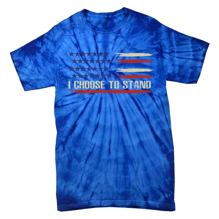 I Choose To Stand Gift Pledge Of Allegiance American Flag Gift Tie-Dye T-Shirt