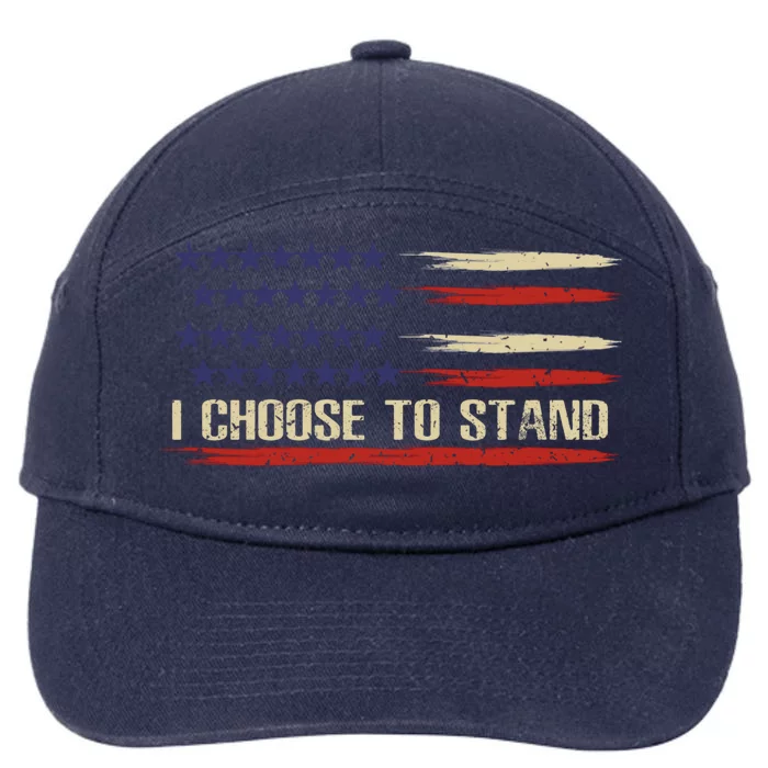 I Choose To Stand Gift Pledge Of Allegiance American Flag Gift 7-Panel Snapback Hat