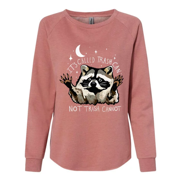 ItS Called Trash Can Not Trash Cannot Funny Racoon Womens California Wash Sweatshirt