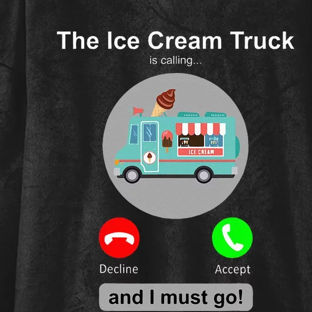 Ice Cream Truck Funny Ice Cream Truck Lover Gift Hooded Wearable Blanket