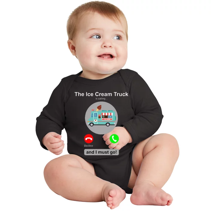 Ice Cream Truck Funny Ice Cream Truck Lover Gift Baby Long Sleeve Bodysuit