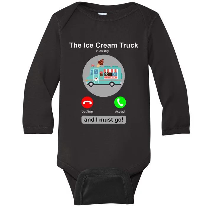 Ice Cream Truck Funny Ice Cream Truck Lover Gift Baby Long Sleeve Bodysuit