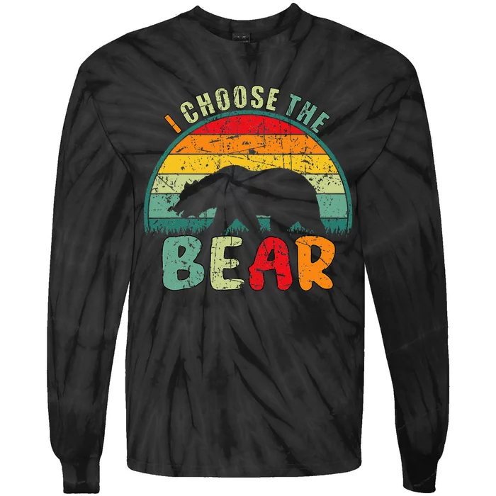 I Choose The Bear Tie-Dye Long Sleeve Shirt