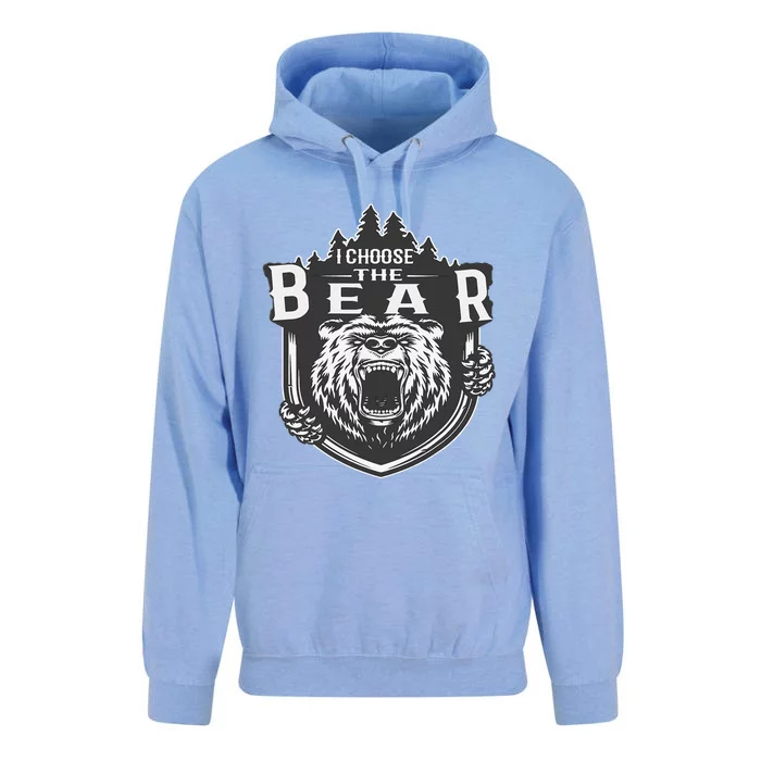 I Choose The Bear In The Woods Unisex Surf Hoodie