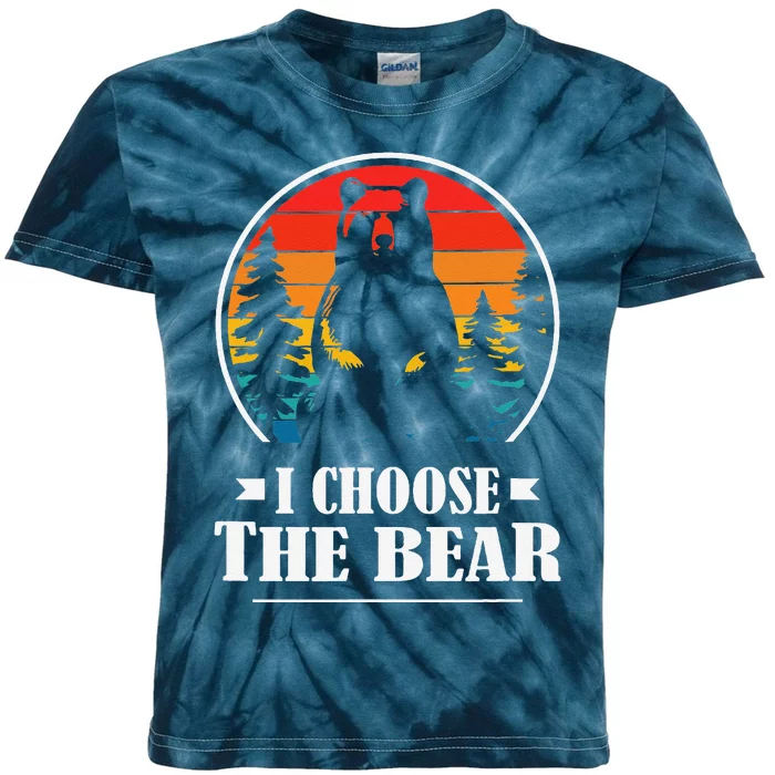 I Choose The Bear Cute Gift Kids Tie-Dye T-Shirt