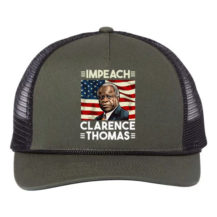 Impeach Clarence Thomas Supreme Court Justice Retro Rope Trucker Hat Cap