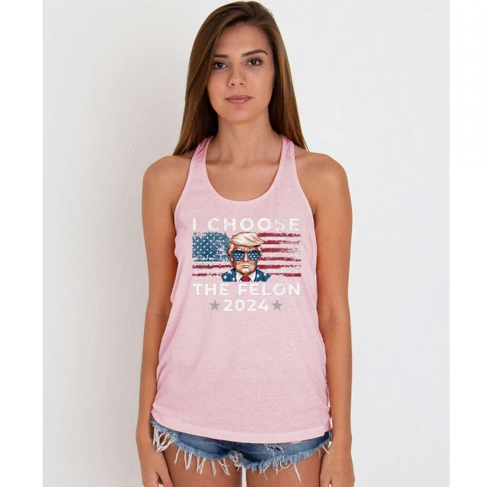 I Choose The Felon 2024 Funny Republican Patriot Women Women's Knotted Racerback Tank