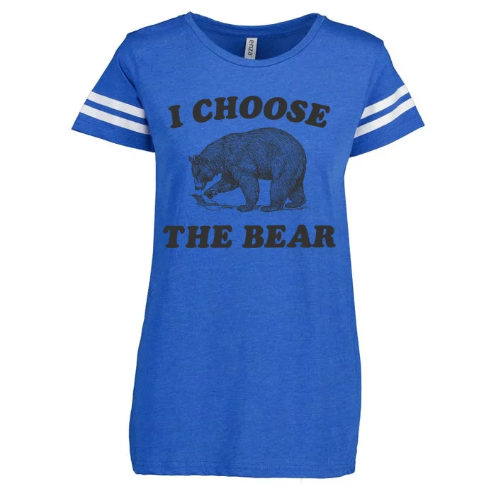 I Choose The Bear Funny Bear Vs Man Enza Ladies Jersey Football T-Shirt