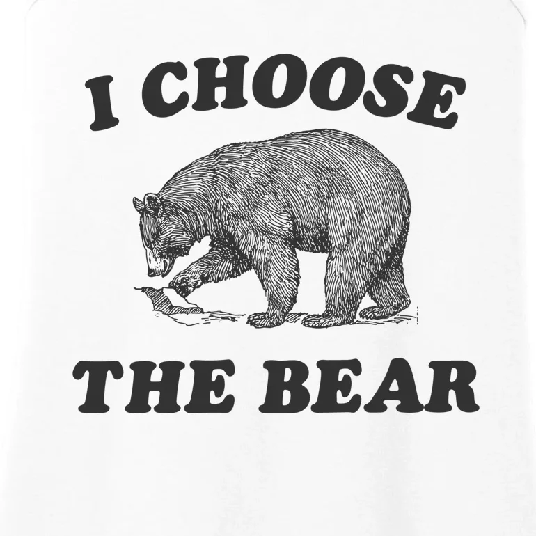 I Choose The Bear Funny Bear Vs Man Ladies Essential Tank