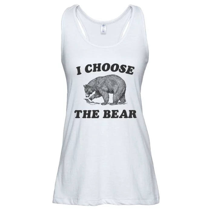 I Choose The Bear Funny Bear Vs Man Ladies Essential Flowy Tank