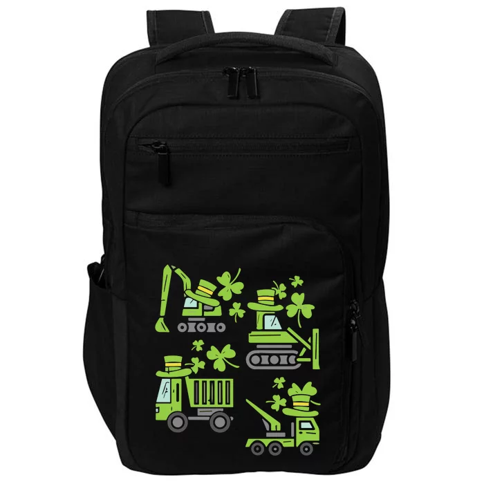 Irish Construction Truck Crane St Patricks Day Impact Tech Backpack