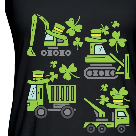 Irish Construction Truck Crane St Patricks Day Ladies Essential Flowy Tank