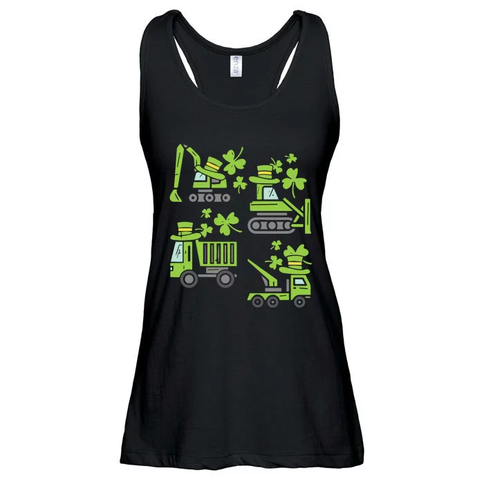 Irish Construction Truck Crane St Patricks Day Ladies Essential Flowy Tank