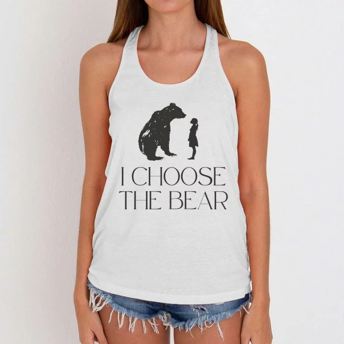 I Choose The Bear Women Empowerment Women's Knotted Racerback Tank