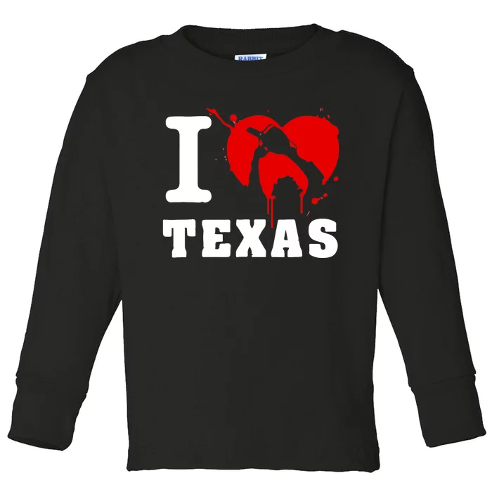 I Chainsaw Texas Funny Chainsaw Heart Toddler Long Sleeve Shirt