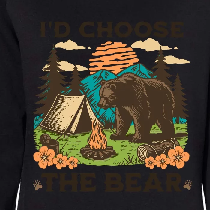 Id Choose The Bear Tik Tok Trend Womens California Wash Sweatshirt