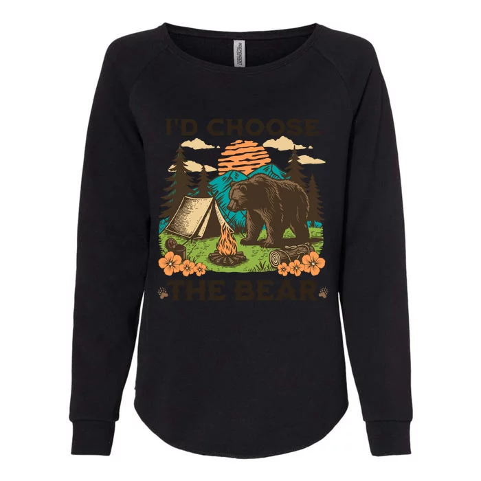 Id Choose The Bear Tik Tok Trend Womens California Wash Sweatshirt