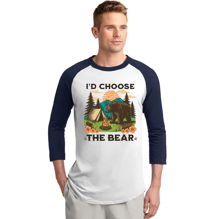 Id Choose The Bear Tik Tok Trend Baseball Sleeve Shirt