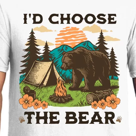 Id Choose The Bear Tik Tok Trend Pajama Set