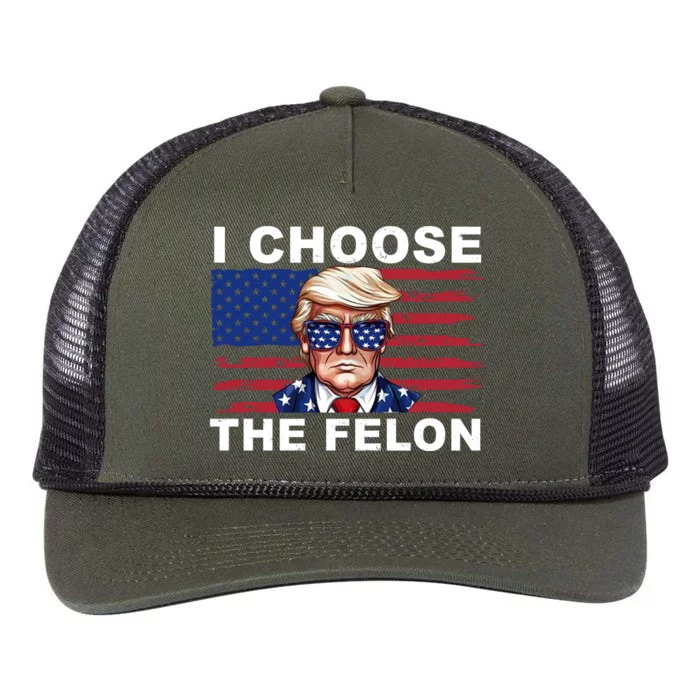 I Choose The Felon Pro Donald Trump Retro Rope Trucker Hat Cap