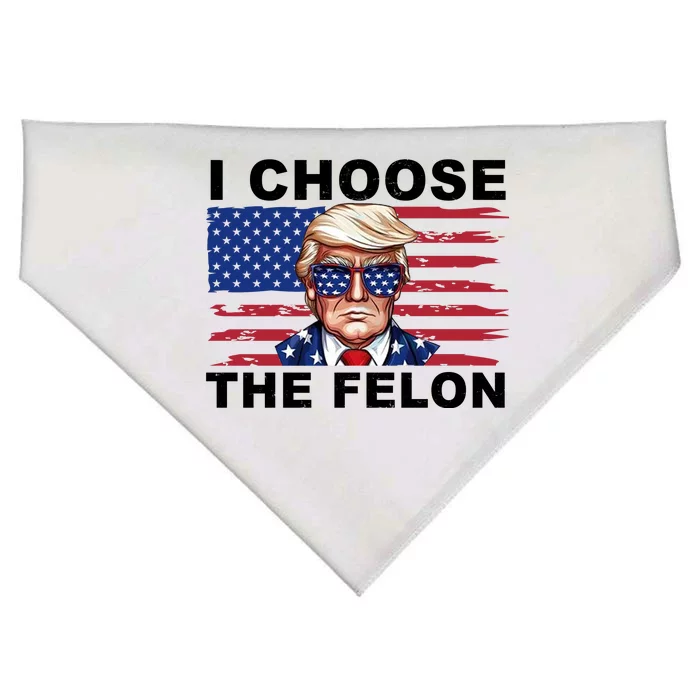 I Choose The Felon Pro Donald Trump USA-Made Doggie Bandana