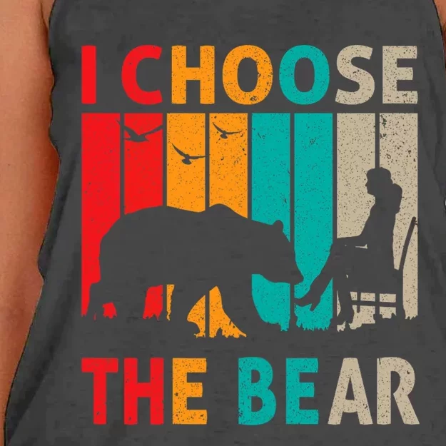 I Choose The Bear Women's Knotted Racerback Tank