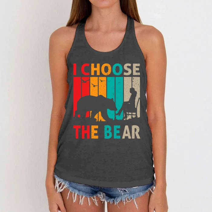 I Choose The Bear Women's Knotted Racerback Tank