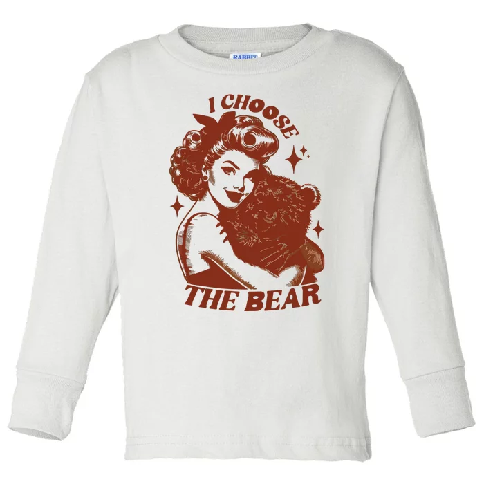 I Choose The Bear Team Bear Toddler Long Sleeve Shirt