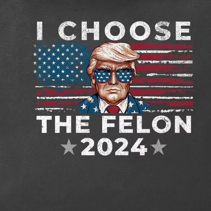 I Choose The Felon 2024 Funny Republican Patriot Zip Tote Bag