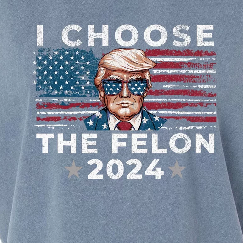 I Choose The Felon 2024 Funny Republican Patriot Garment-Dyed Women's Muscle Tee