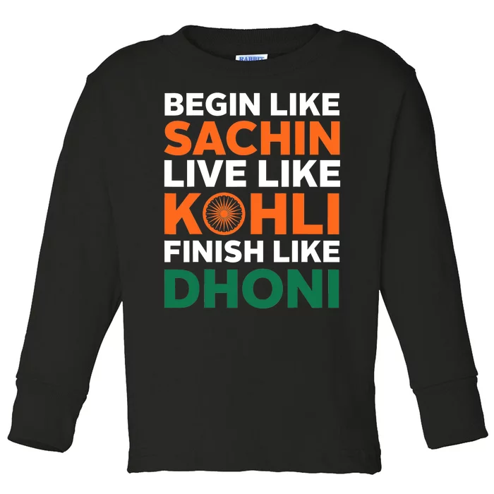 Indian Cricket Team Supporter Indian Cricket Jersey Toddler Long Sleeve Shirt