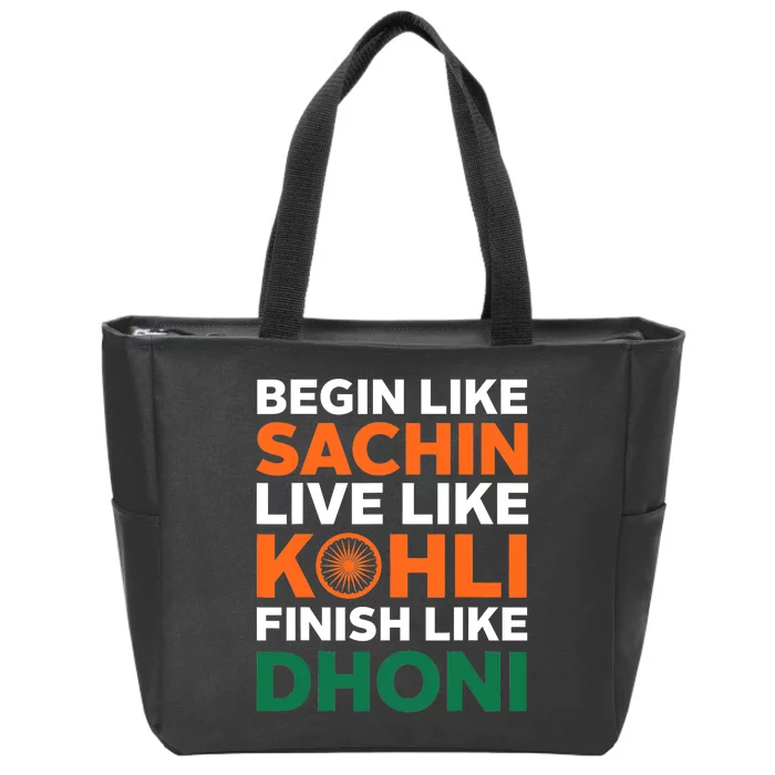 Indian Cricket Team Supporter Indian Cricket Jersey Zip Tote Bag