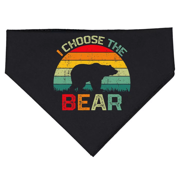 I Choose The Bear Safer In The Woods With A Bear Than A Man USA-Made Doggie Bandana