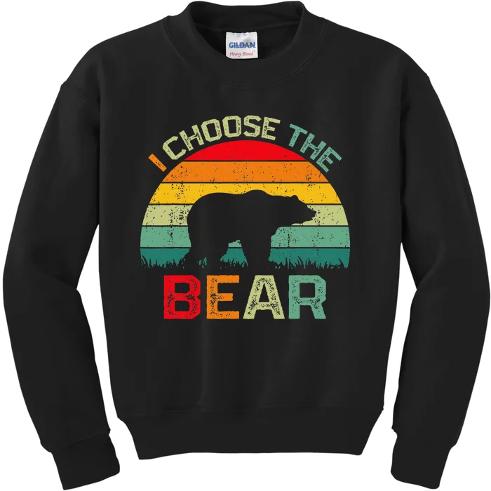 I Choose The Bear Safer In The Woods With A Bear Than A Man Kids Sweatshirt