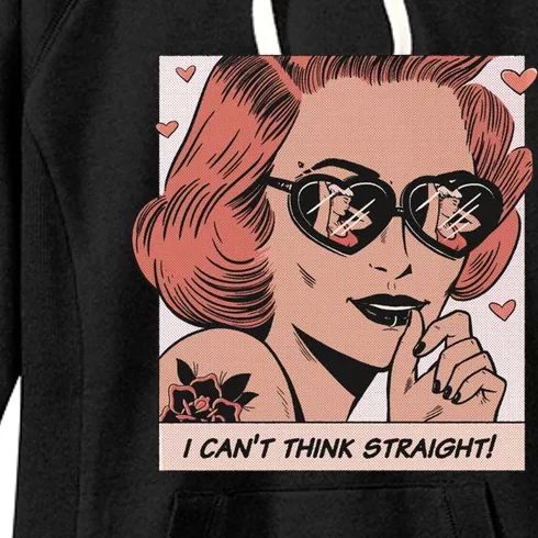 I Can't Think Straight Pride LGBTQ Comic Women's Fleece Hoodie