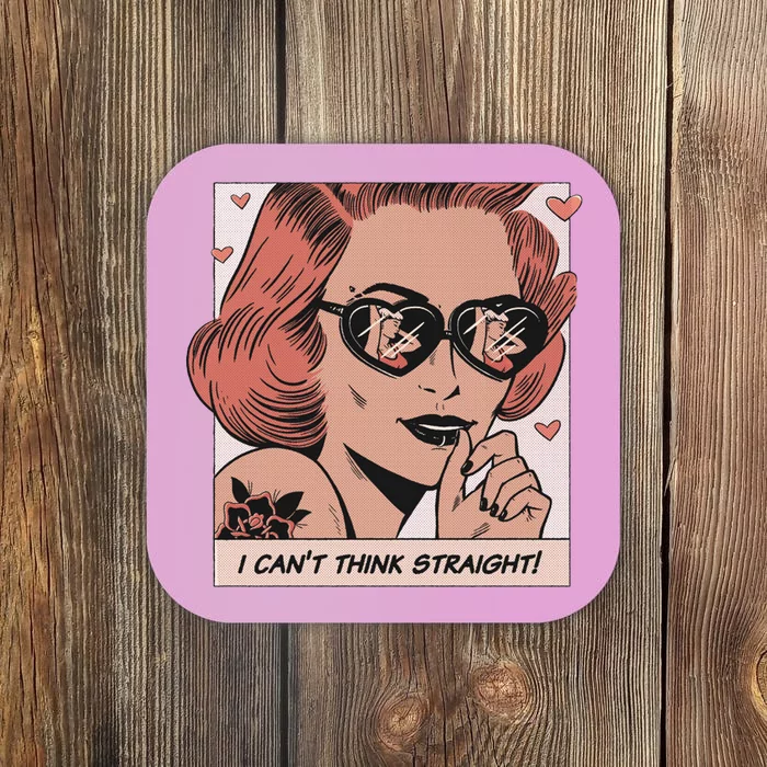 I Can't Think Straight Pride LGBTQ Comic Coaster