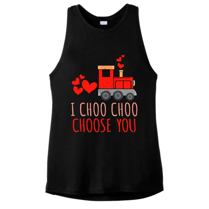 I Choo Train Lover Choo Choose You Valentine Gift Ladies Tri-Blend Wicking Tank