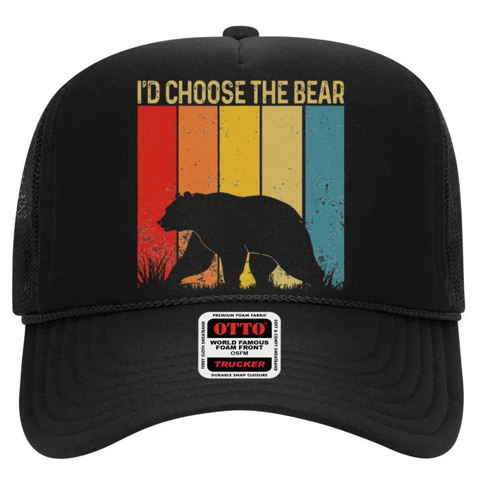 Id Choose The Bear High Crown Mesh Trucker Hat