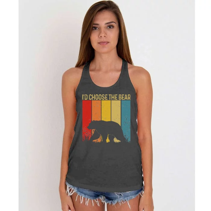 Id Choose The Bear Women's Knotted Racerback Tank