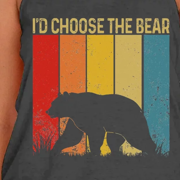 Id Choose The Bear Women's Knotted Racerback Tank