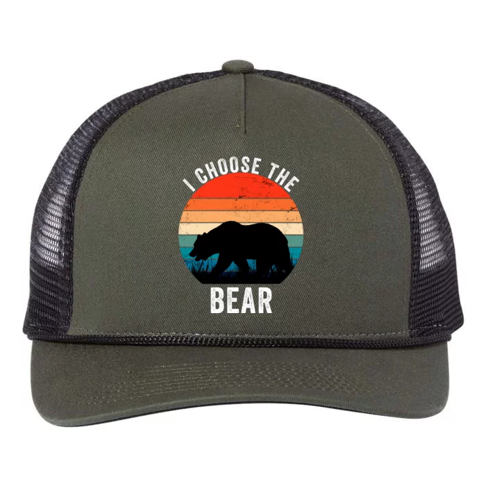 I Choose The Bear Women Overwhelmingly Choose The Bear Trendy Outfit Retro Rope Trucker Hat Cap