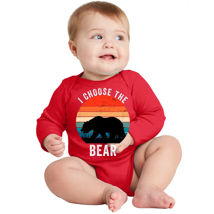 I Choose The Bear Women Overwhelmingly Choose The Bear Trendy Outfit Baby Long Sleeve Bodysuit