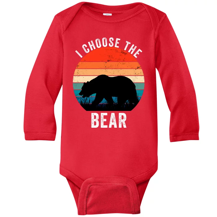 I Choose The Bear Women Overwhelmingly Choose The Bear Trendy Outfit Baby Long Sleeve Bodysuit